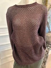 Stella McCartney Open-Knit Wine Color Sweater