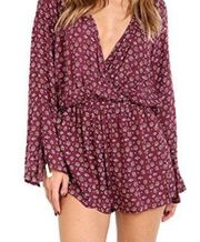 Faithfull The Brand Purple Beshka Floral Sublime Playsuit Romper Sz.2