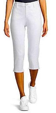 Women’s  Secretly Slender Mid-Rise Capris in White, size 8. NEW!