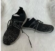 Traq by Alegria Qool Water Resistant Knit Black Sneaker Women Size 39 | 9