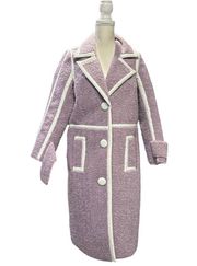 STAND STUDIO Kenzie Faux Leather And Shearling Coat In Purple