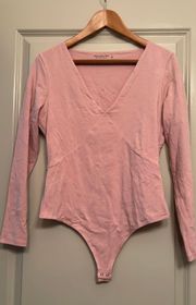 Pink Bodysuit V Neck