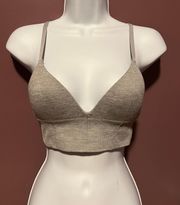 Grey Ribbed Bralette Size Small