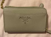 Prada Saffiano Wallet Keychain in Cipria