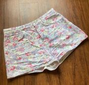 ASOS high Rise floral jean shorts size 10