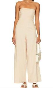 SNDYS | Nina Natural Linen Strapless Jumpsuit Size XXL NWT