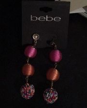 New bebe 3 tiered thread & Beaded Earrings