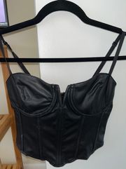 Black Leather Corset Top