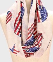 New Womens Boutique Patriotic Americana Sugar Skull  Infinity Scarf