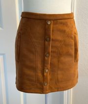 Short Brown Suede Skirt