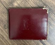 Burgundy Cartier Bifold Wallet w/ Dust cloth