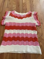 Pink, Orange, and White stripped top