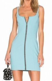 NWT Cinq a Sept Blue Zipper Front Fitted Dress Whiteley 0/XS $375