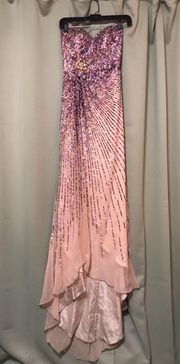 Pastel Pink w/ Rainbow Sequins Gown