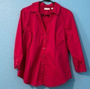 New York and Company, hot, pink, button-down top size large