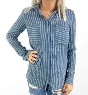 Y.A.S. Fast Stripe Shirt in Blue Stripe