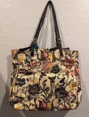 Sakroots Large Tote Bag Coated Canvas Peace Bird Print The Sak Peace Happy Free