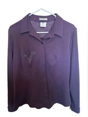 Bordeaux Los Angeles purple long sleeve button down shirt size X-Large