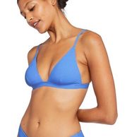 VITAMIN A Ribbed Bikini Shimmer EcoRib Moss Top & Bottom in Cornflower Blue Med