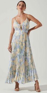 Loralee Pleated Floral MIDI Dress