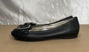 Dana Buchman Loafers Black Leather Moc Toe Buckle Flats Women’s Size 9 M