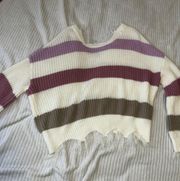 Distressed Striped Sweater