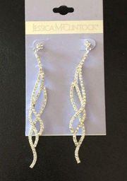 New Jessica McClintock Elegant Earrings Crystals