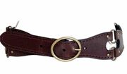 Vintage Leather Brown & Brass Studded Buckle Women’s Belt Size Small Target