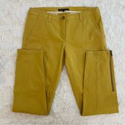 Theory Womens Size 6 Mustard Ankle Side Zip Cropped Length Trouser Pants