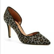 Halogen Leopard Print Heels Calf Hair Marlie D’Orsay Pumps