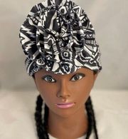 Pre tied head wrap turban, cancer hair wrap, African hair cap