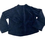 Uniqlo Sweater Womens X Large Blue Fuzzy Shaggy Mock Neck Cozy Knit Alpaca Wool