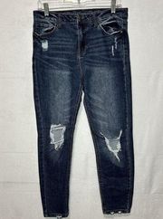 VANILLA STAR High Rise Skinny Jeans Stretch Distressed Ankle Crop Sz 11 (30x26)