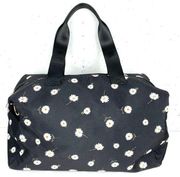 Alice + Olivia x FABFITFUN Duffel Bag Daisy Print Black Floral 2 Handles Zip Top