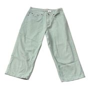 L.L. Bean High Waisted Cropped Capri Jeans Vintage Light Green Size 10 Petite