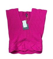 Cynthia Rowley The Cowl Scarf One Size Pink Womens Cable Knit