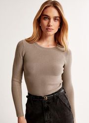 Ottoman Crew Long Sleeve Ribbed Top