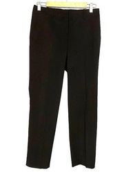 Helmut Lang Women's Black Pleated Cropped Wool Blend Trouser