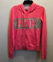 PINK Victoria’s Secret Pink Logo Zip Up Hooded Jacket