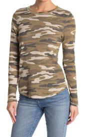 Burnout Waffle Knit Camo Print Visit > Long Sleeve T-shirt