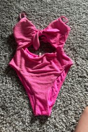 Pink One Piece Bathing Suit 