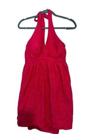 Eyeshadow hot pink lace halter dress NWT L