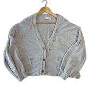 Zenana Women's 1X Grey Long Sleeve Cardigan Button Up Sweater