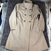 VTG Old Navy Wool Blend Coat Womens XL Lined A-Line Funnel Neck Double Breasted