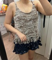 knit fringe tank boho