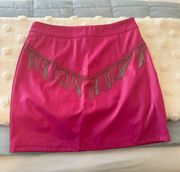 Pink Mini Leather Skirt