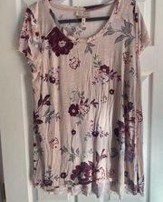 Jessica Simpson maternity nursing top pink floral