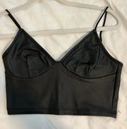 SheIn Faux Leather Crop Top