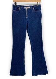 Vintage PARIS BLUES Dark Wash Low Rise Zip Front Flared Jeans