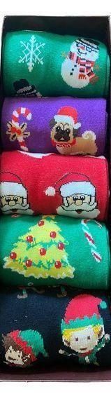 Sock Society Merry Christmas Holiday NIB 5 Pairs Unisex Socks Dogs Elf